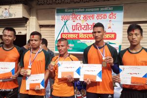 राईनो क्लब नारायणगढ द्धारा आयोजित ५ किलो मिटर दौडमा नेपाल प्रहरीका योगी प्रथम