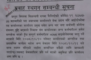 कर्मचारीमा कोरोना देखिए पछि मालपोत कार्यालय चितवनको सबै सेवा वन्द